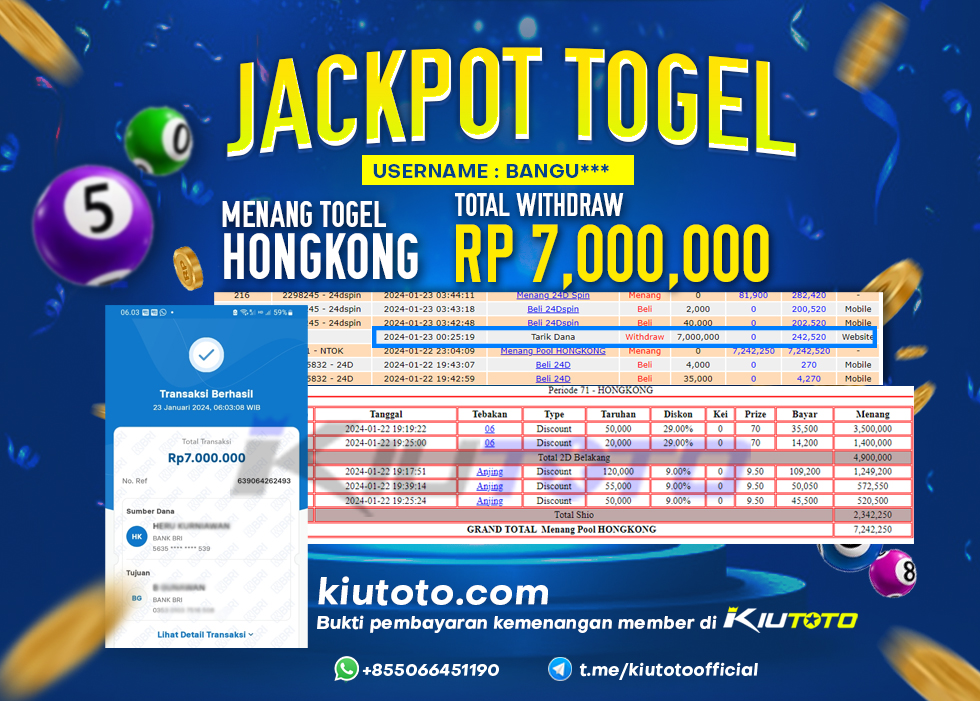 JACKPOT TOGEL 7 JT SECEPAT KILAT KIUTOTO BAYAR LUNAS!