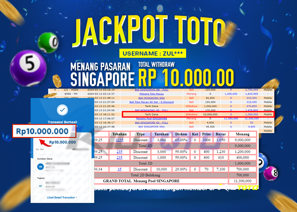 JACKPOT  10 JT  TOGEL 4D LANGSUNG CAIR